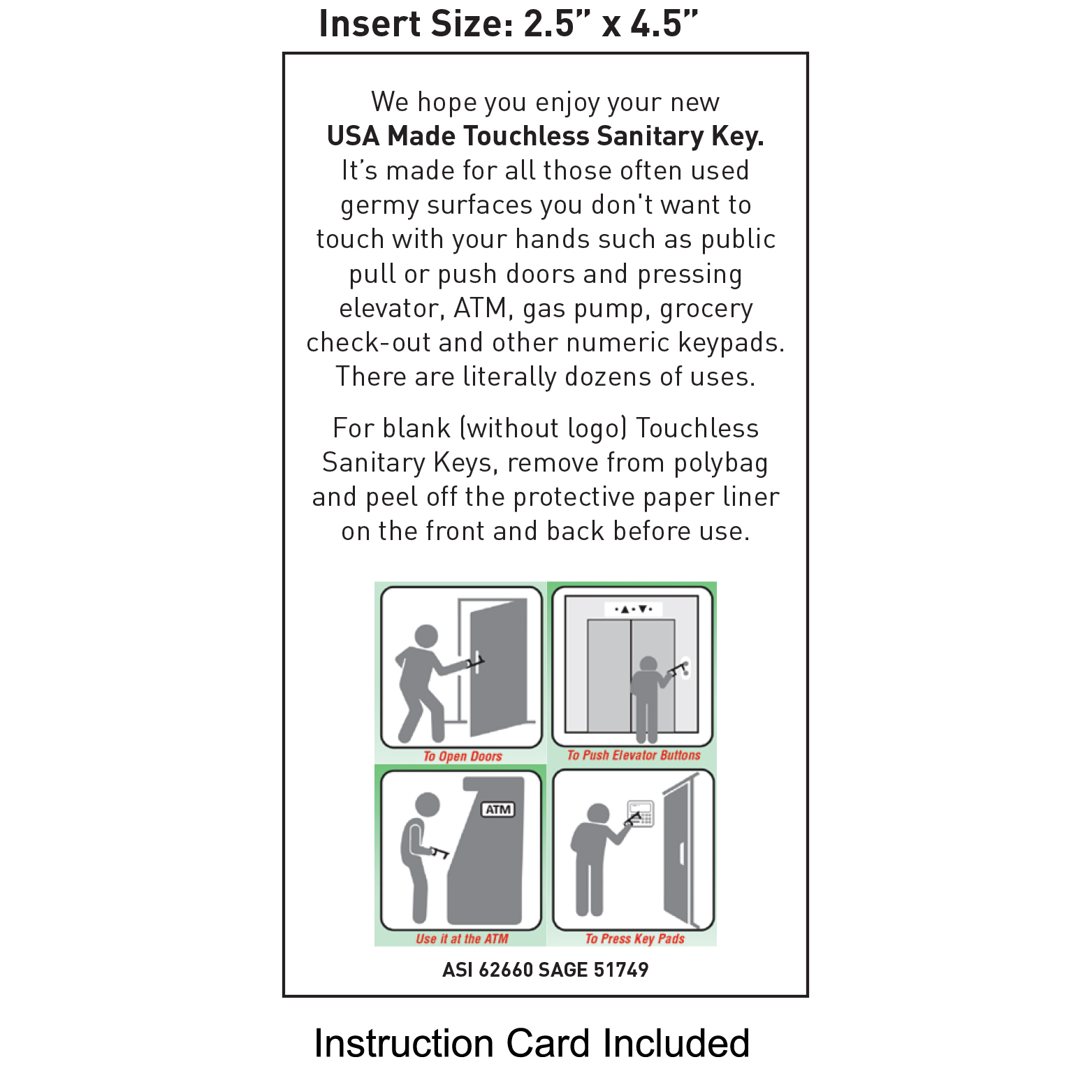 Touchless Black Acrylic Sanitary Key