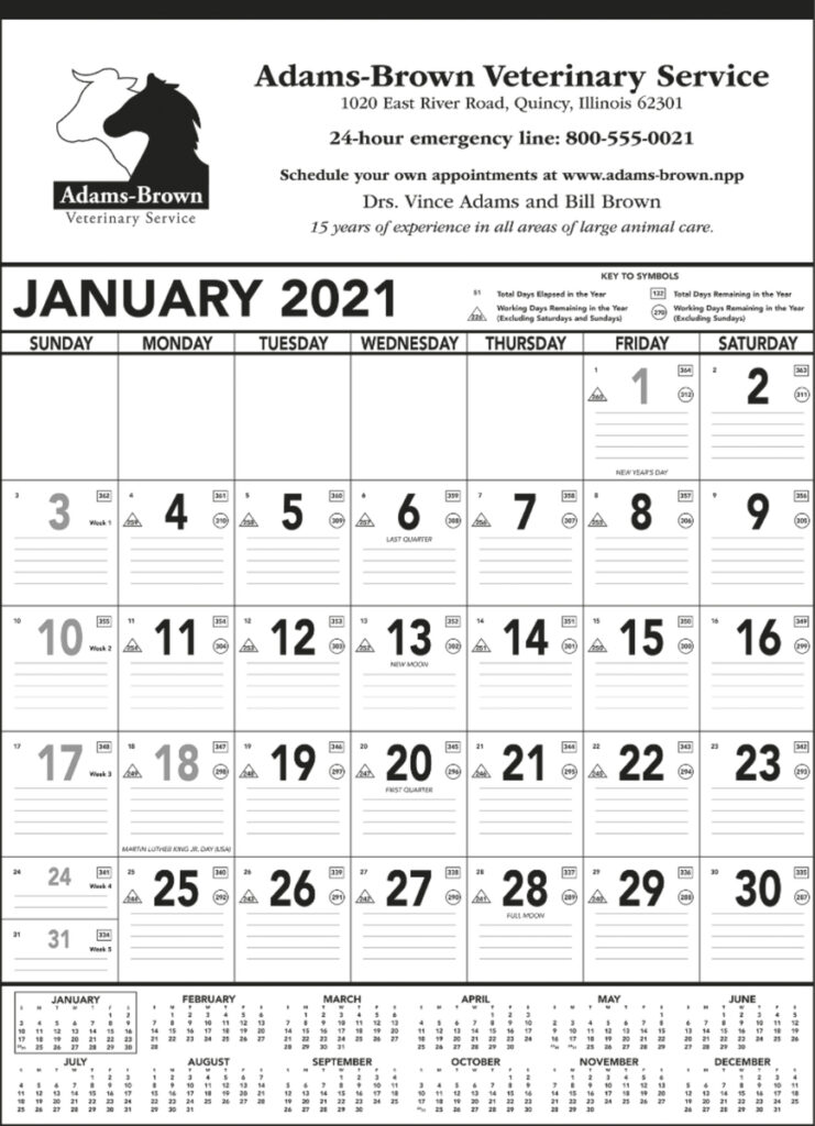 Triumph Calendars Black & White Contractor Memo | Lasting Impressions
