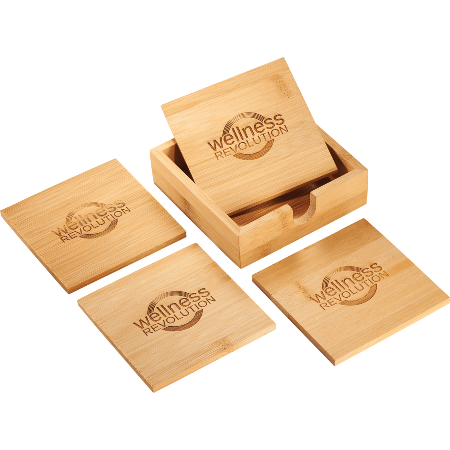 FSC Bamboo Coaster Set Lasting Impressions
