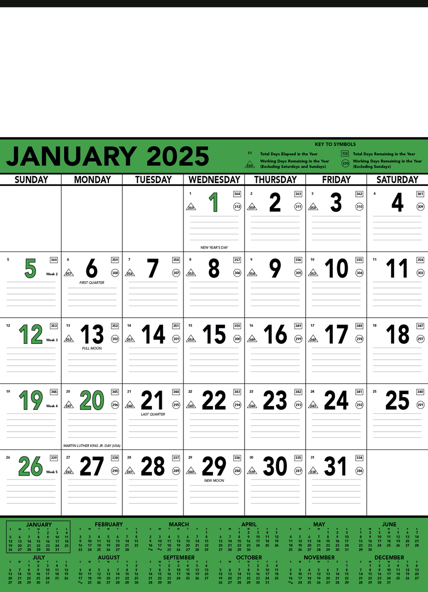 Triumph Calendars Green & Black Contractor Memo | Lasting Impressions